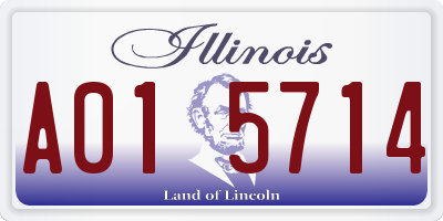 IL license plate A015714