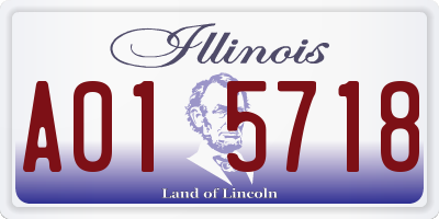 IL license plate A015718