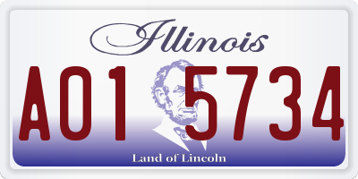 IL license plate A015734