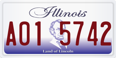 IL license plate A015742