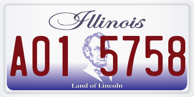 IL license plate A015758