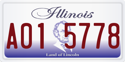 IL license plate A015778