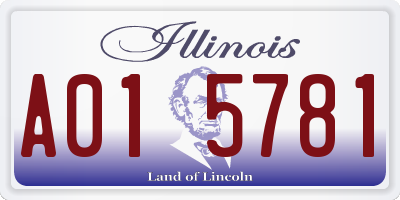 IL license plate A015781