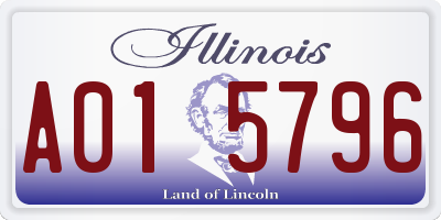 IL license plate A015796