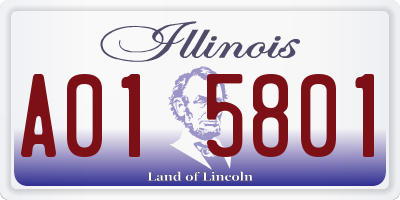 IL license plate A015801