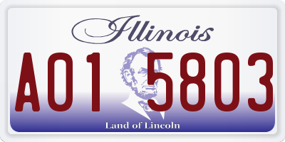 IL license plate A015803