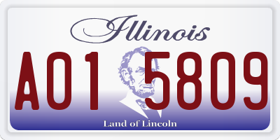 IL license plate A015809