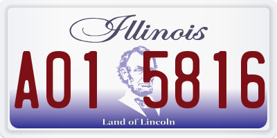 IL license plate A015816