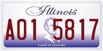 IL license plate A015817