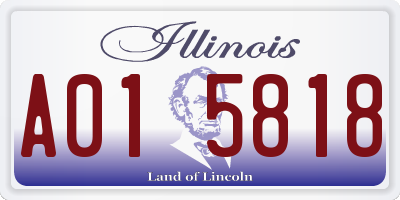 IL license plate A015818