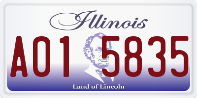 IL license plate A015835
