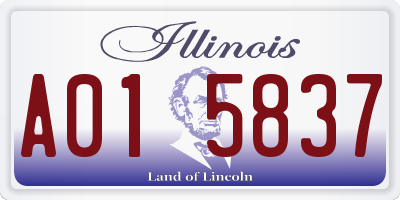 IL license plate A015837