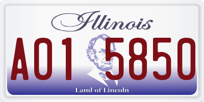IL license plate A015850