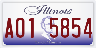 IL license plate A015854