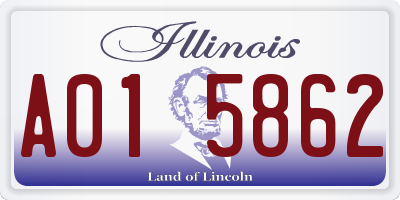IL license plate A015862