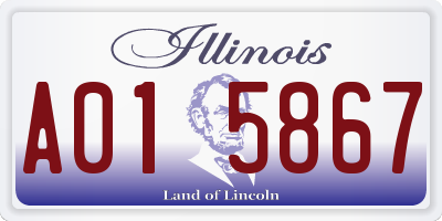 IL license plate A015867