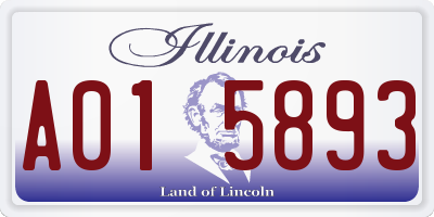 IL license plate A015893