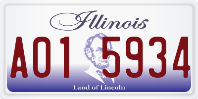 IL license plate A015934
