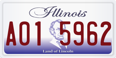 IL license plate A015962