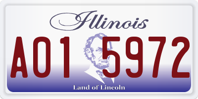 IL license plate A015972