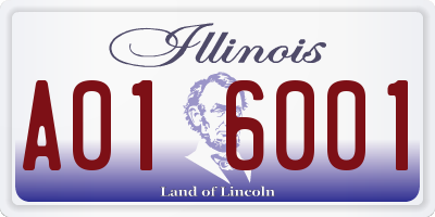 IL license plate A016001