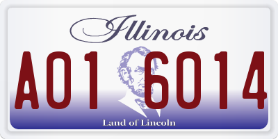 IL license plate A016014