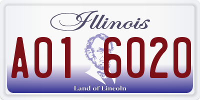 IL license plate A016020
