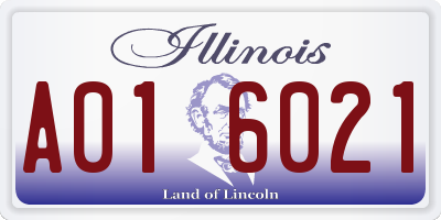 IL license plate A016021
