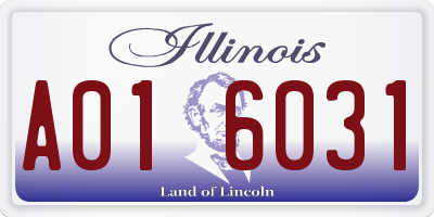 IL license plate A016031