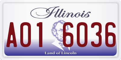 IL license plate A016036