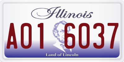 IL license plate A016037
