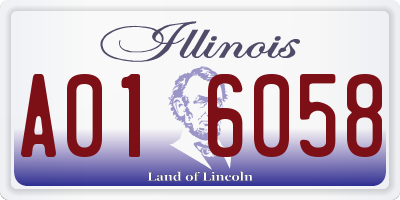 IL license plate A016058