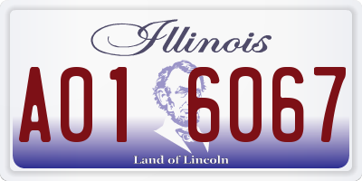 IL license plate A016067