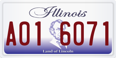 IL license plate A016071