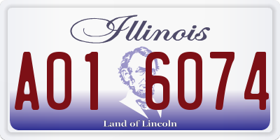 IL license plate A016074