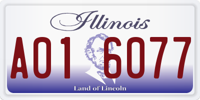 IL license plate A016077