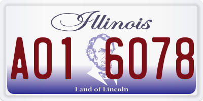 IL license plate A016078