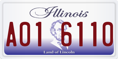 IL license plate A016110