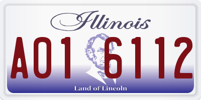 IL license plate A016112