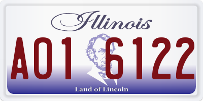 IL license plate A016122