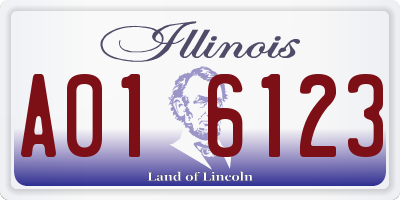 IL license plate A016123