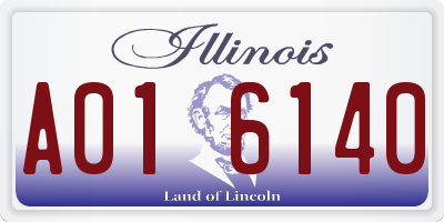 IL license plate A016140