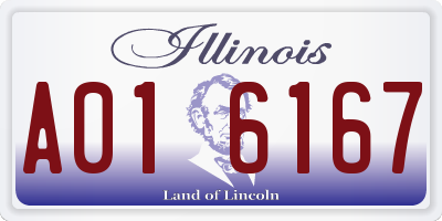 IL license plate A016167