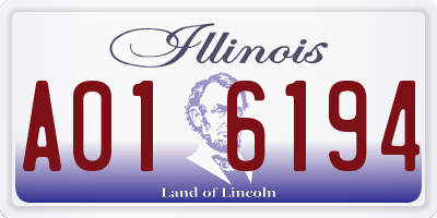 IL license plate A016194