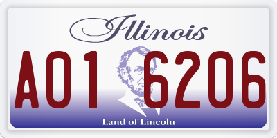 IL license plate A016206