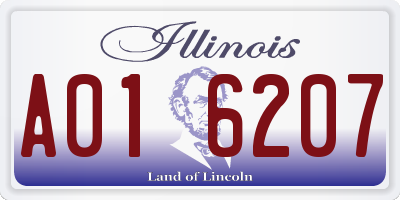 IL license plate A016207
