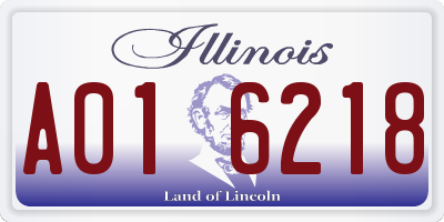 IL license plate A016218
