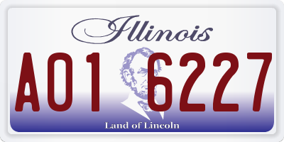 IL license plate A016227