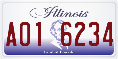 IL license plate A016234