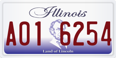 IL license plate A016254